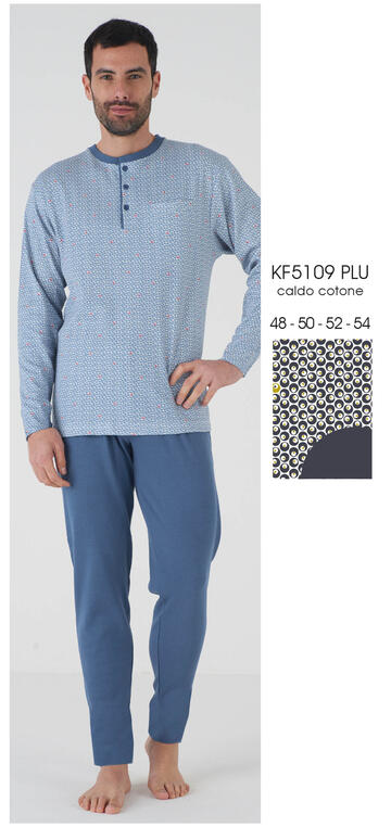 ART. KF5109 PLU- pigiama uomo m/l interlock kf5109 plu - Fratelli Parenti